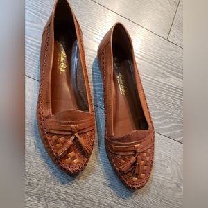 Cole Haan Woven Leather Loafers in Brown